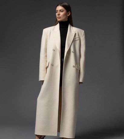 Double breasted cashmere coat