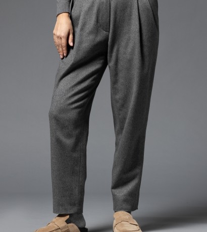 Gray cashmere trousers