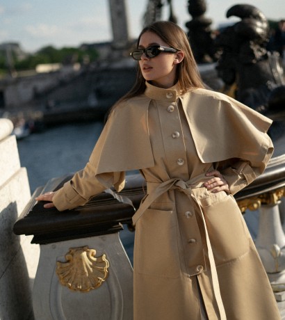 Beige trench coat