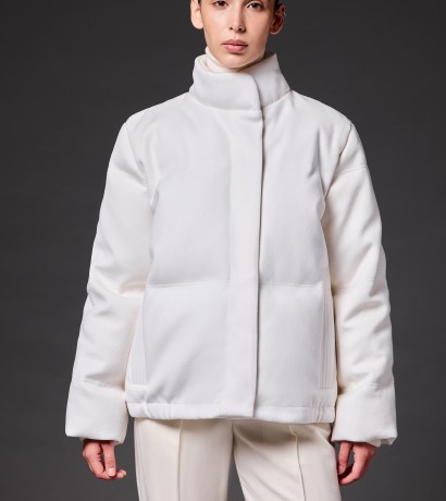 Milky cashmere down jacket