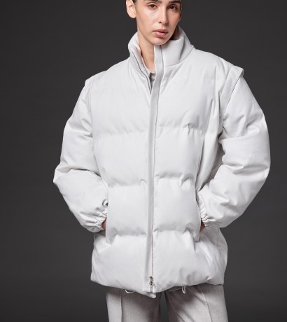 Wool long down jacket