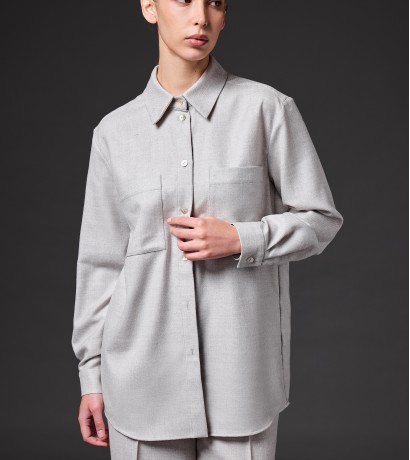 Gray cashmere shirt