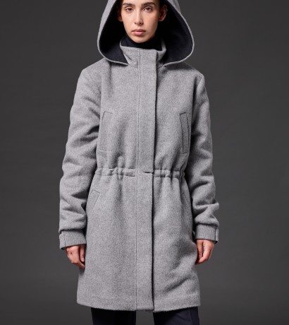 Grey cashmere parka