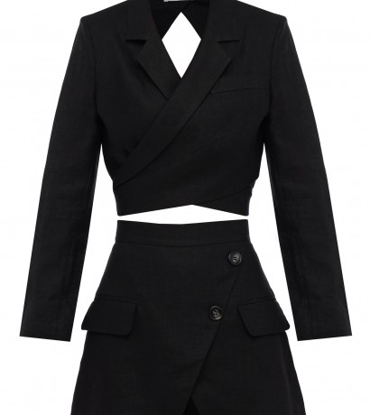 Костюм двойка (кроп-жакет и шорты-юбка)