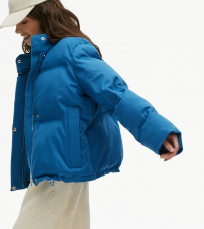 Шерстяной пуховик бирюза