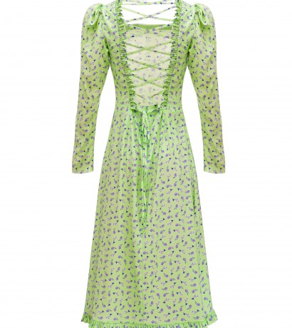 Open back silk midi dress