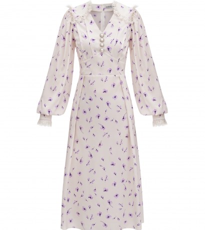 Silk white collar dress