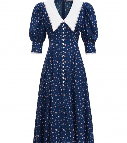 White collar midi dress