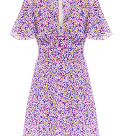 Floral print wing sleeve dress