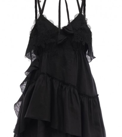 Ruffle trim embroidered mini sundress