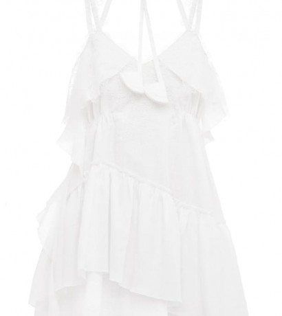 Ruffle trim lace mini sundress