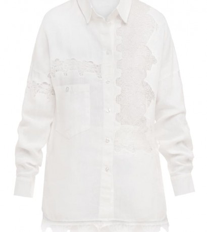 Linen suit (embroidered lace t-shirt+shorts