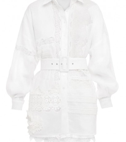 Linen suit (embroidered lace t-shirt+shorts