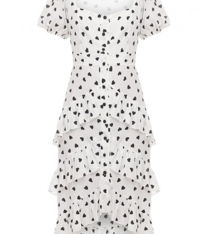 Ruffle trim midi dress