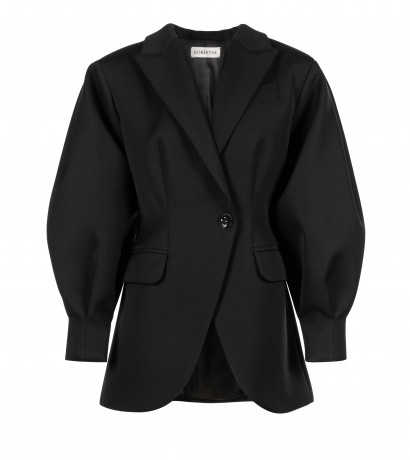 Puff sleeve single-breasted jacket