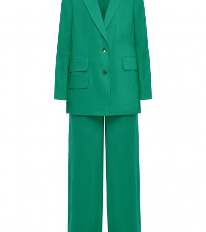 Костюм (жакет оверсайз и брюки палаццо) зеленый