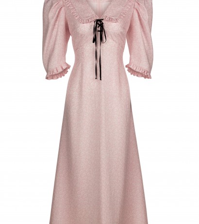 Collar detailed midi dress