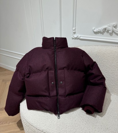 Burgundy cashmere down jacket