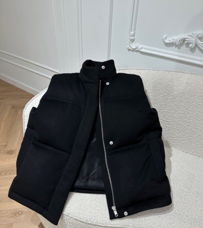 Black cashmere down vest